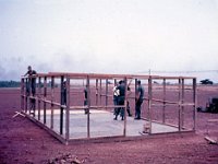 Constructing the first tent frame