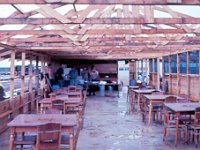 Mess hall already in operation despite the monsoon and no roof