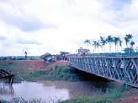 Oops. A truck off the road just before a panel bridge
