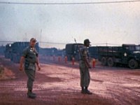 ILT Andy Andreeko and SSG George Ponder, battalion Ammunition NCO, supervising the convoy formation