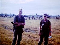 CPT Donald Soland (L), Senior Adviser, ARVN 35th Bn, and 1LT John Girardeau (R), FO, 6/27 FA.  Copyright 2014 Melvin Jones, John Girardeau &#38; www.quanloi.org
