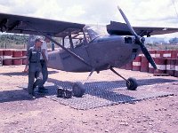 Lt Don Withrow with one of our L-19&#39;S...Note the &#34;Zoomy Bird&#34; Road Runner painted of the plane&#39;s rudder.