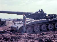 Lt Ken Boone with one of Charlie Battery&#39;s guns.