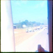 Truck hits mine on convoy route.
