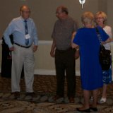 L-R Tim Holmes, Dale martin, Regina Martin with Eunice Holmes back to camera.