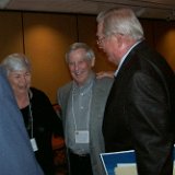 Don Clay (R) says his farewellsand best wishes to Bill & Ann Crossley